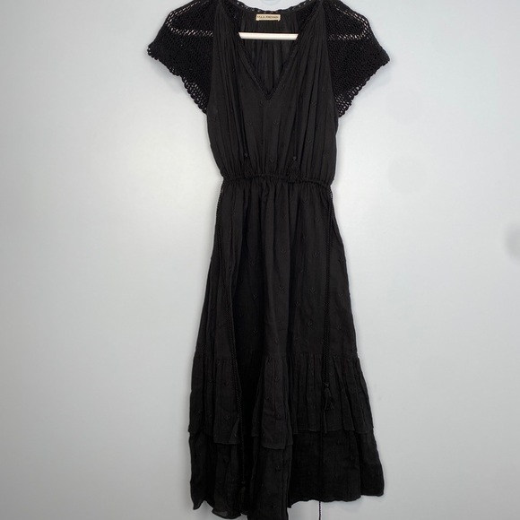 Ulla Johnson Pauline Airy Lightweight Midi Dress Black Size 2 Cottagecore - Picture 3 of 14